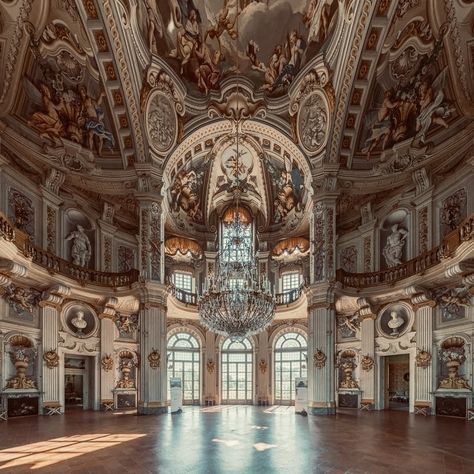 Palace Living Room Aesthetic, Castle Ballroom, Ballroom Aesthetic, Palace Ballroom, Unusual Architecture, Dream Castle, Palace Interior, Castle Aesthetic, French Castles