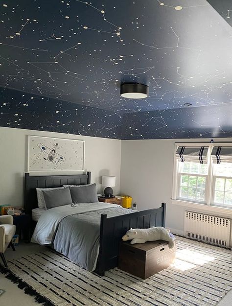 Boys Space Room, Map Bedroom, Galaxy Bedroom, Constellation Wall, Star Bedroom, Space Themed Bedroom, Space Themed Room, Bedroom Wallpaper, Date And Time