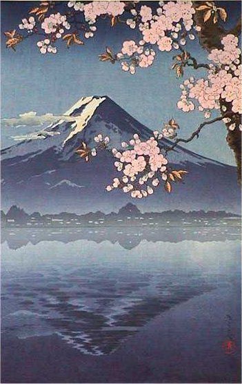 Lake Kawaguchi, by Tsuchiya Koitsu Japanese Drawing, Japan Wallpaper, Art Chinois, Japanese Artwork, Japanese Illustration, Art Asiatique, Japon Illustration, Japanese Landscape, Arte Obscura