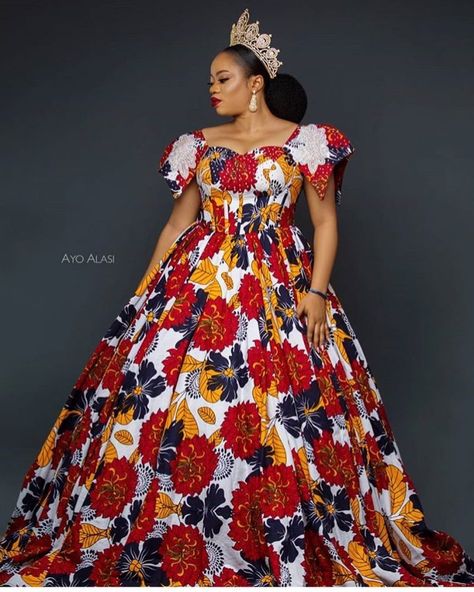 55 Latest Ankara Style Designs For 2019 (Updated) Latest Ankara Style, Dress With Chiffon Sleeves, Latest Ankara Styles 2019, African Party Dresses, Ankara Long Gown Styles, Long African Dresses, Ankara Dress Styles, Ankara Gowns, Best African Dresses