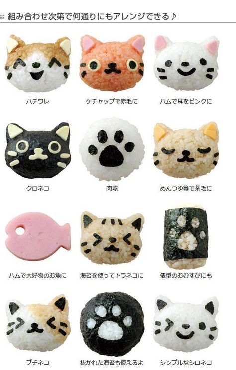 Cat Onigiri, Bento Accessories, Bento Box Lunch For Kids, Bento Box Recipes, Bento Kids, Japanese Food Bento, Cute Bento Boxes, Kawaii Bento, Nori Seaweed