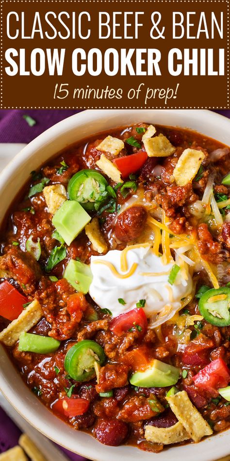 Chunky Chili Recipe, Chunky Chili, Beef And Bean Chili, Slow Cooker Salisbury Steak, The Chunky Chef, Chunky Chef, Slow Cooker Pasta, Bean Chili, Slow Cooker Beef Stew