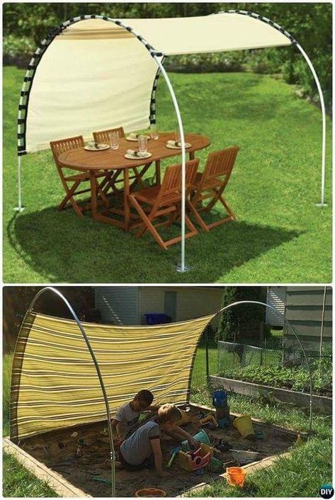 Shade your yard ideas Pipe Diy Projects, Pvc Canopy, Jardim Diy, Pvc Pipe Projects, Pvc Projects, Desain Lanskap, Diy Projects For Kids, घर की सजावट, Creative Furniture