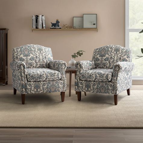 Matching Chairs Living Room, Floral Armchair, Floral Upholstery, Living Room Furniture Chairs, Arm Chairs Living Room, Armchair Design, Accent Chairs For Living Room, Formal Living Rooms, Living Room Seating