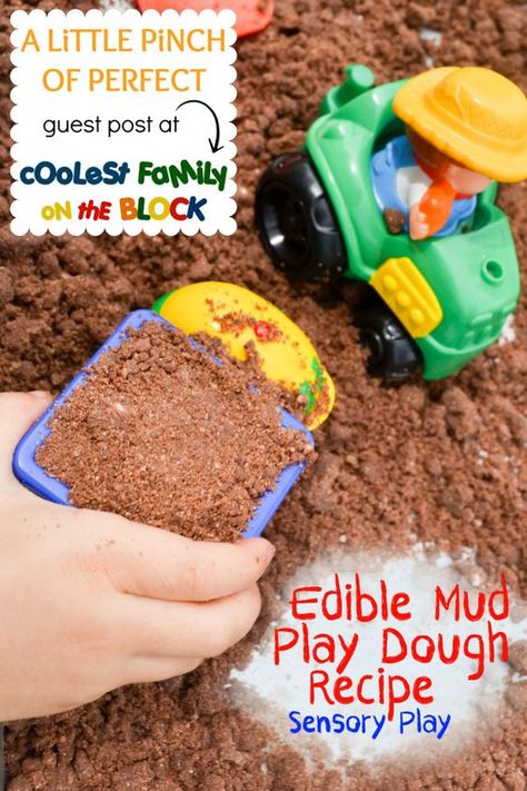 DIY Edible Mud Play Dough Recipe Popcorn Craft, Mud Recipe, Edible Sensory Play, Mud Play, Ocean Sensory, Play Dough Recipe, Mini Aquarium, Diy Edible, Dough Recipes