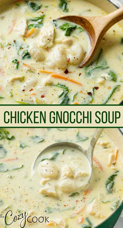 Olive Garden Chicken Gnocchi Soup Recipe, Chicken Gnocchi Soup Recipe, Gnocchi Recipes Soup, Chicken Gnocchi Soup Olive Garden, Gnocchi Dishes, Comfort Soup Recipes, Chicken Gnocchi, Chicken Gnocchi Soup, Gnocchi Soup