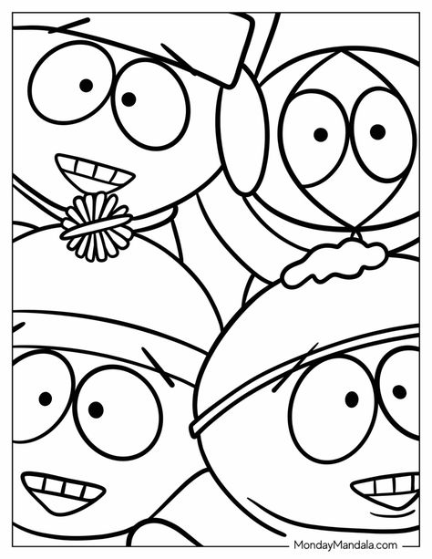 20 South Park Coloring Pages (Free PDF Printables) Uno Cards Coloring Pages, Coloring Pages Scooby Doo, Album Cover Coloring Pages, South Park Colouring Pages, Cool Halloween Coloring Pages, Monday Coloring Pages, Nirvana Coloring Pages, Coloring Pages To Print Aesthetic, Funny Colouring Pages