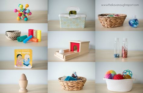 Montessori friendly toys and DIYs for 8-month-olds. These materials are perfect for Montessori babies at home. Diy Montessori Toys Toddler, Toys For 8 Month Old, Montessori Activities Baby, Montessori Infant Room, Diy Montessori Toys, Montessori Shelf, Diy Montessori, Baby Montessori, Montessori Diy