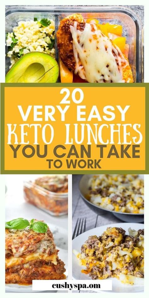 Sharing 20 keto lunch recipes for work. These are great for ketogenic meal prep and these ketogenic dishes are very easy to pack. #keto via @cushyspa Lunch Recipes For Work, Recipes For Work, Keto Lunch Recipes, Keto Lunches, Comidas Keto, Keto Lunch Ideas, Resep Diet, Keto Lunch, Ketogenic Diet Meal Plan