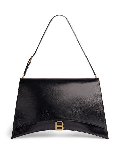 Balenciaga Large Crush Sling Shoulder Bag - Farfetch Planet People, Shoulder Bags For Women, Shoulder Bag Black, Designer Shoulder Bags, Large Bag, Shoulder Bag Women, Leather Shoulder Bag, Luxury Bags, Calf Leather