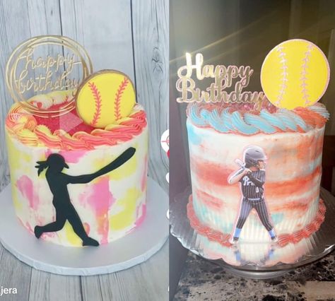 Softball Birthday Party Ideas Food, Softball Themed Birthday Cake, Softball Cake Ideas, Softball Cakes, Softball Birthday Cakes, Softball Cake, Softball Birthday Parties, Baseball Birthday Cakes, Softball Birthday