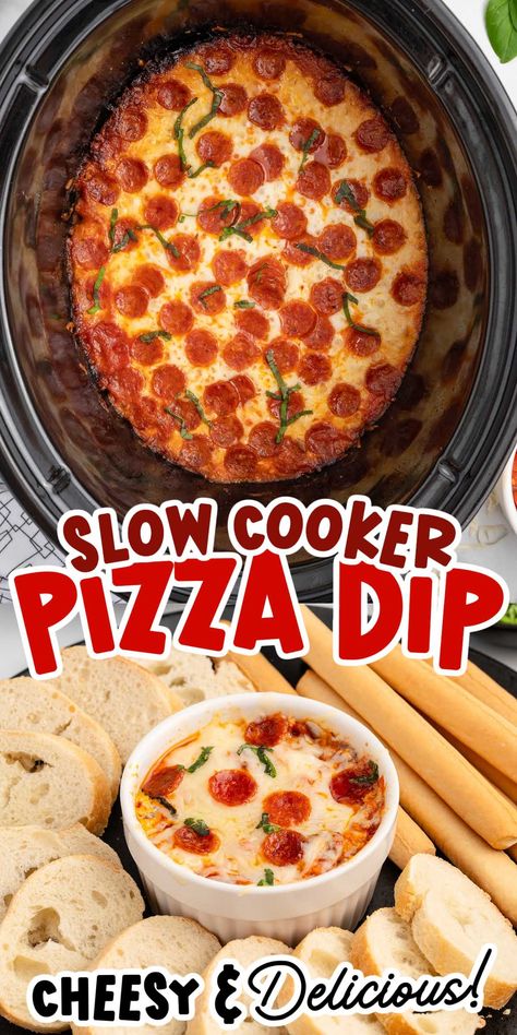 Crock Pot Pizza Dip Crock Pot Party Appetizers, Pepperoni Dip Crock Pot, Easy Crock Pot Dips For Parties, Crock Pot Snacks Appetizers, Easy Crock Pot Appetizers For A Party, Crockpot Football Recipes, Hot Dip Recipes For Crock Pot, Hot Dips For Parties Crock Pots, Pizza Appetizers Easy