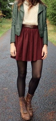 Tights and skirts.