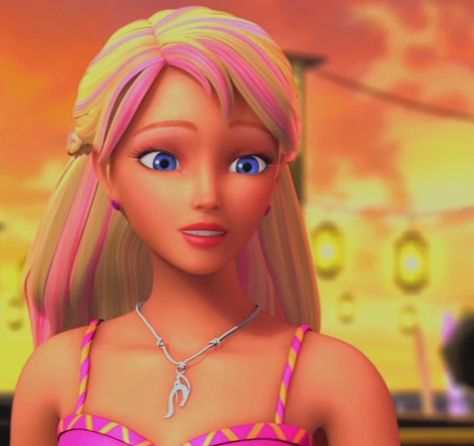 Barbie Films Aesthetic, Merliah Summers Hair, Pink Hair Barbie, Merliah Summers, Barbie In A Mermaid Tale, Old Barbie Movies, Barbie Ponytail, Y2k Barbie, Barbie Mermaid