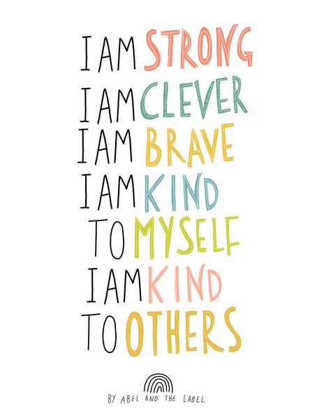 I Am Brave Quotes, Carnival Stalls, I Am Strong Quotes, Kids Affirmations, Rainbow Bedroom, I Am Brave, Motherhood Quotes, Positive Affirmations For Kids, Brave Quotes