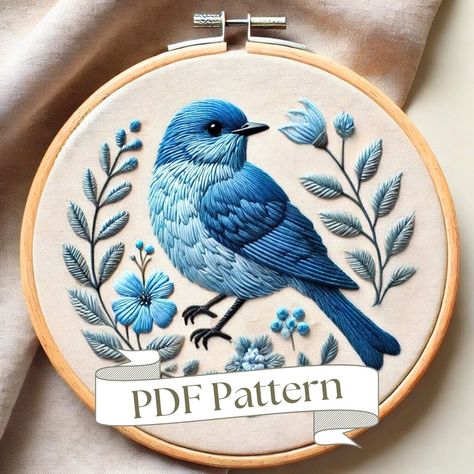 This is a hand embroidery pattern meant for all skill levels. Get to work right after receiving your instant download!  Whole Shop Bundle (260+ Patterns https://theunraveledthreads.etsy.com/listing/1735215929/whole-shop-bundle-hand-embroidery *Please note: This does not include a stitching guide. This is a traceable pattern only. See photo section for example of PDF downloads.  This pattern is beginner friendly, but can also be modified for more advanced artists.  Free Pattern Download: https:// Rooster Embroidery Pattern, Cute Animal Embroidery Designs, Blue Bird Embroidery, Embroidered Birds Free Pattern, Bluebird Embroidery, Embroidery Pattern Floral, Embroidery Animals, Embroidery Bird, Animal Embroidery Patterns