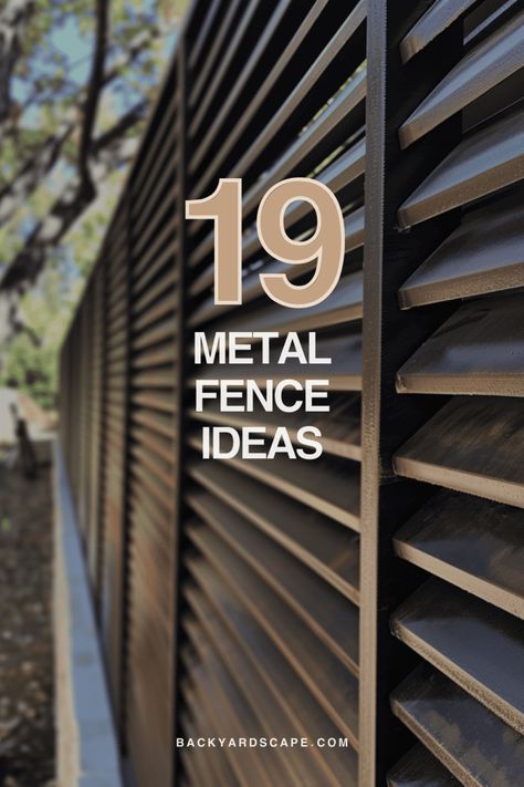 Metal Backyard Fence, Corrugated Metal Fences, Siding Fence Ideas, White Corrugated Metal Fence, Corrugated Metal Fencing, Unique Fencing Ideas, Metal Panels For Outdoors, Modern Garden Fence Ideas, Vertical Metal Fence