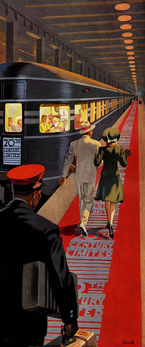 Konst Designs, Affiches D'art Déco, Train Posters, Railway Posters, 강아지 그림, Deco Poster, Train Art, New York Central, Edward Hopper