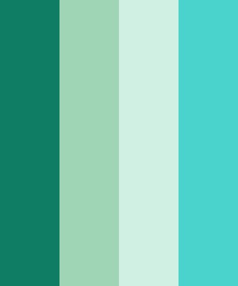 Turquoise Green Color Palette Aqua Palette, Aqua Color Schemes, Aqua Color Palette, Turquoise Green Color, Teal Color Palette, Green Color Scheme, Turquoise Color Palette, Green Name, Monochromatic Color Palette