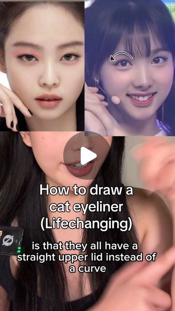 How To Do Cat Eyeliner, Cat Pretty Makeup, Soft Cat Eye Makeup, Eyeliner For Asian Eyes, Eyeliner Cat Eye, Cat Eyeliner Tutorial, Eyeliner Cat, Cat Eyeliner Makeup, Cat Eye Makeup Tutorial