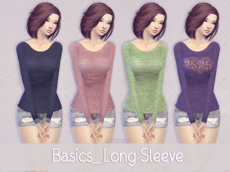 UKTRASH's Long Sleeve Shirt Sims 4 Long Sleeve Shirt, Sims 4 Cc Long Sleeve Shirt, Long Sleeve Under Shirt, Sims 4 Blog, Clothes Cc, Long Shirt Women, Sims 4 Cc Kids Clothing, Sims 4 Cc Skin, Tumblr Sims 4