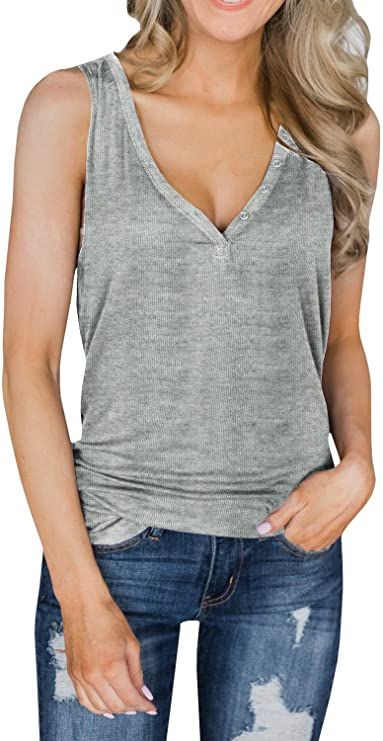 Amazon Clothing, Tunic Designs, Fitted Tunic, Wrap Crop Tops, V Neck Tank Top, Gym Tops, Womens Cami, Casual Vest, Clothes Closet