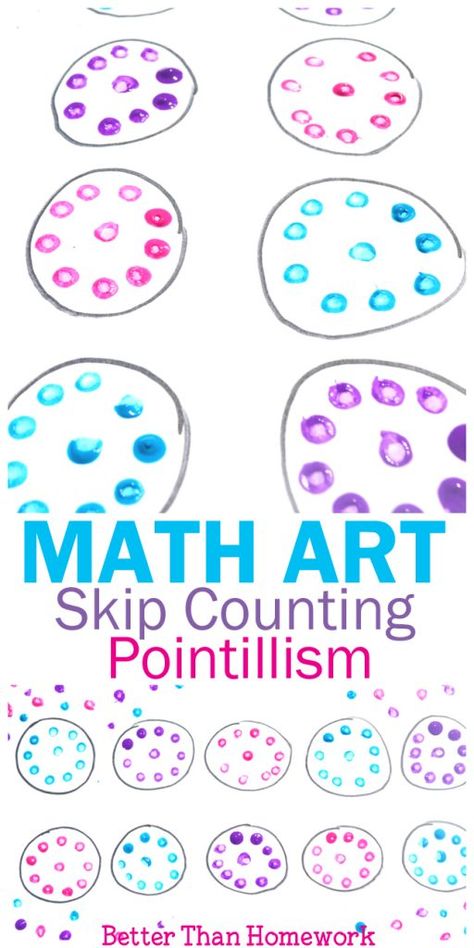 Math Art: Skip Counting Pointillism - Creative Family Fun Math Art Projects, Third Grade Activities, Creative Math, Art Project For Kids, Math Graphic Organizers, Math Centers Middle School, Elementary Learning, Math Activities For Kids, Math Number Sense