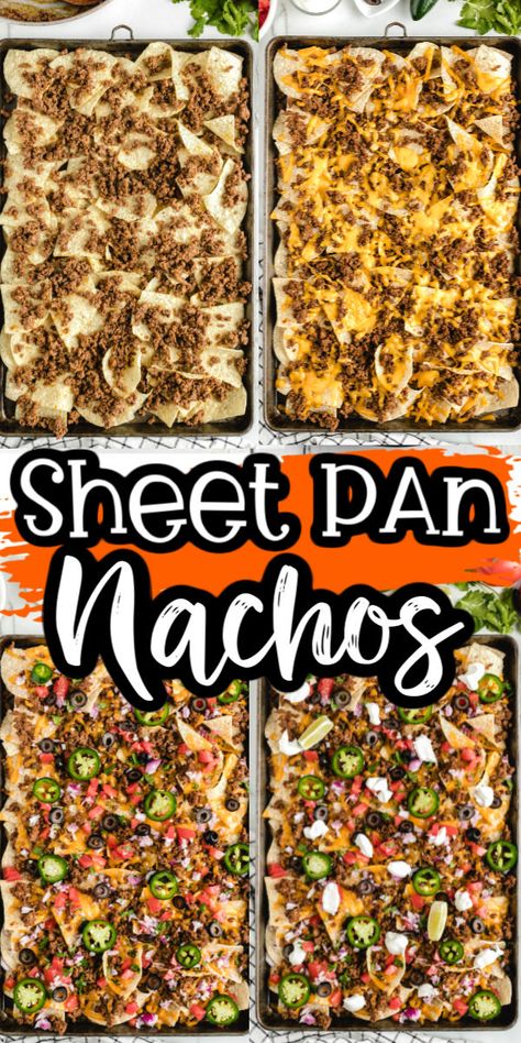 Baked Nachos Recipe, Nachos Oven, Nachos In Oven, Nachos Recipe Beef, Sheet Pan Nachos, Pan Nachos, Baked Nachos, Nacho Toppings, Nachos Recipe Easy