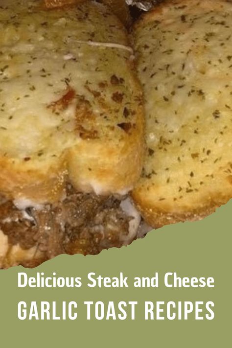 Steak On Garlic Bread, Steak Garlic Bread, Steak And Cheese Garlic Toast, Garlic Cheese Toast, Bbq Sandwich Recipe, Garlic Toast Recipe, Bread Casserole, Steak And Cheese, Beer Cheese Sauce