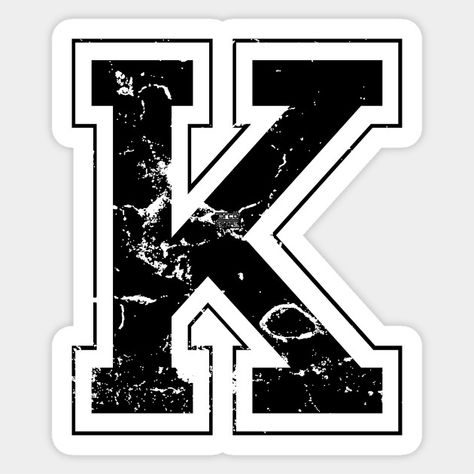 Initial Letter K Black Jersey Sports Athletic Player Black Flowers Wallpaper, Diy Embroidery Shirt, Wallpaper Wa, Homemade Stickers, Book Stickers, Anime Journal, Aesthetic Letters, Design Box, Chinese People