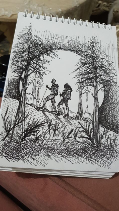 Inktober2023 day11 Inktober 2024 Discover, Expedition Sketch, Inktober Trek, Hike Drawings, Expedition Drawing, Expedition Inktober, Hike Inktober, Trek Inktober, Discover Inktober