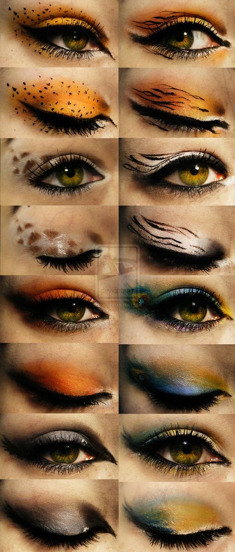 Animal Eyelids Halloween Fairies, Extreme Make-up, Carnaval Make-up, Fantasy Make-up, Animal Makeup, Animal Eyes, Maquillage Halloween, Fantasy Makeup, Makeup Designs