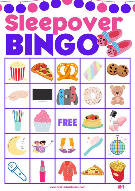 sleepover bingo sleepover bingo printable Pajama Party For Kids, Pajama Party Games, Pajama Party Birthday, Adult Pajamas Party, Winter Party Games, Birthday Bingo, Party Games For Ladies, Games For Ladies, Bingo Games For Kids