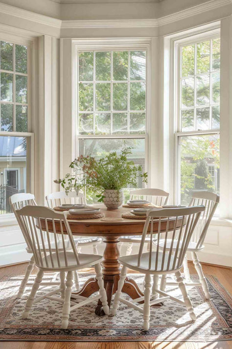 40+ Cozy Farmhouse Breakfast Nook Inspirations Farmhouse Breakfast Nook, Farmhouse Breakfast, Sustainable Living Room, Banquette Design, Breakfast Nook Ideas, Cottage Dining Rooms, Breakfast Nooks, Nook Ideas, Cozy Mornings