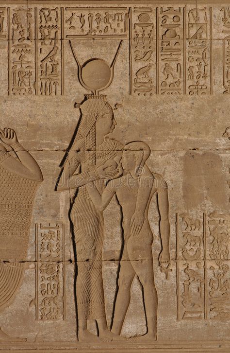 Ptolemaic Relief. Goddess Hathor feeding Horus, a relief from the Ptolemaic peri #Sponsored , #ad, #AFFILIATE, #Relief, #Hathor, #relief, #Goddess Goddess Hathor, Map Maker, Beautiful Goddess, Egyptian Art, Summer Solstice, Iconic Women, Stone Carving, Ancient Egypt, Abstract Design