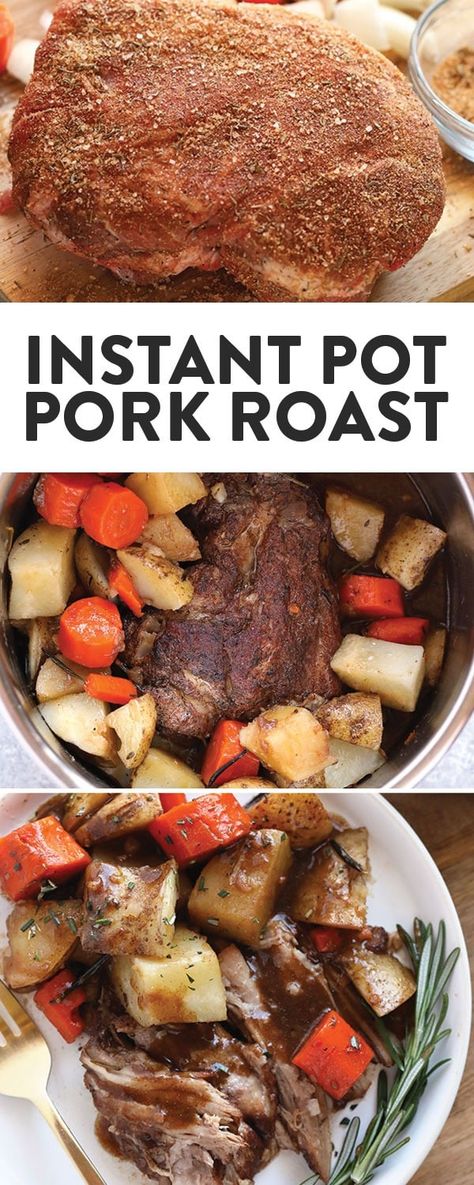 Instant Pot Pork Roast Recipe, Instant Pot Roast, Potatoes In The Instant Pot, Pork Roast Recipe, Pork Roast Recipes, Pork Shoulder Roast, Instant Pot Pork, Healthy Instant Pot Recipes, Carrots And Potatoes