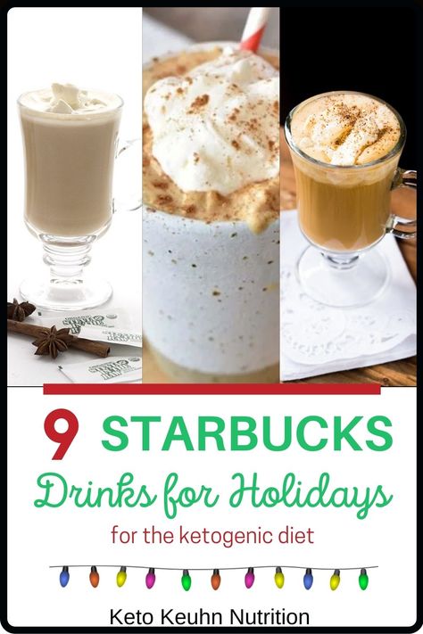 This is your Ultimate Guide to Keto Holiday Starbucks recipes from copycat hot drinks to dessert foods to enjoy for Thanksgiving through Christmas. These are DIY healthy drinks and treats for all on a low carb diet. Low Carb Starbucks Holiday Drinks, Keto Starbucks Drinks Hot Coffee, Holiday Coffee Drinks, Cranberry Bliss Bars Recipe, Drinks From Starbucks, Low Carb Gingerbread, Pumpkin Spice Frappuccino, Low Sugar Drinks, Low Carb Starbucks