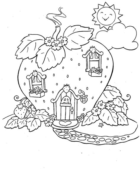 Strawberry Shortcake house coloring page Strawberry Shortcake House, Strawberry Shortcake Coloring Pages, Bratz Coloring, House Colouring Pages, صفحات التلوين, Aktivitas Montessori, Easy Coloring Pages, Cartoon Coloring Pages, Cute Coloring Pages