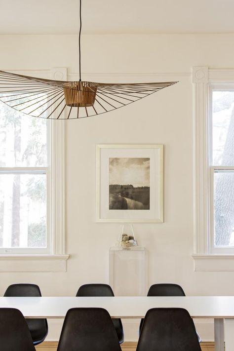 Exotica at Work: Inside a Historic Office in Charleston, Plus 13 Ideas to Steal Vertigo Pendant Light, Mid Century Bedroom Decor, Vertigo Pendant, Mid Century Bed, Scandinavian Dining Room, Mid Century Bedroom, Scandinavian Dining, Unique Products Design, Office Workspace