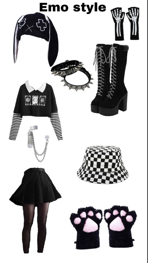 Goth Emo Outfits, Stil Emo, Emo Style, Emo Outfits, Emo Fashion, Punk Goth, Junk Drawer, Performance Outfit, Clothes And Accessories