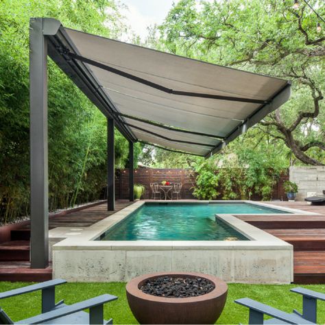 Gallery | Texas Sun & Shade Custom Interior and Exterior Shade Solutions Shade Solutions For Patio, Retractable Pool Shade, Retractable Roof Patio, Pergola Over Pool, Patio Shade Ideas, Lutron Shades, Retractable Sun Shade, Pergola Roof, Texas Sun