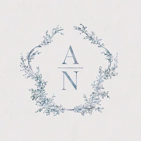 Wedding Logo Monogram, Wedding Logo Design, Wedding Crest, Letter N, Invitation Inspiration, Wedding Logos, Wedding Card Design, French Blue, Monogram Wedding