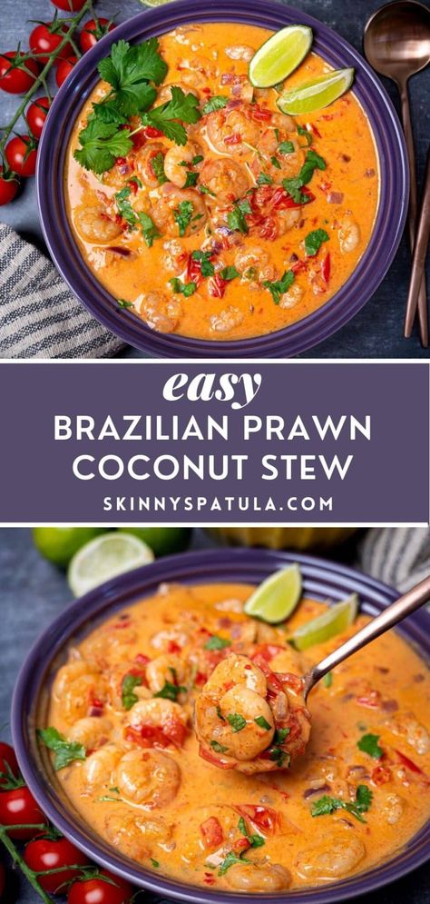 Coconut Stew, Pescatarian Food, Portuguese Dishes, Prawn Dishes, Vegetable Diet, Prawn Recipes, Seafood Stew, Fish Stew, Pescatarian Recipes