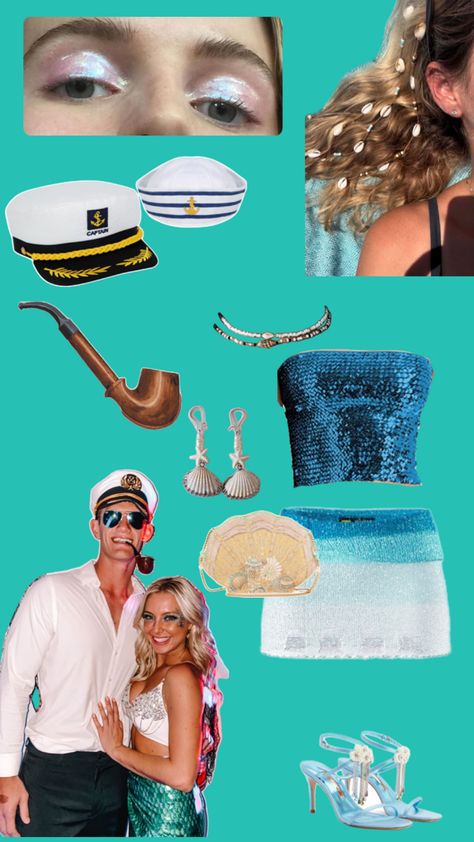 Siren And Sailor, Siren Costume, Sailor Costume, Couple Costume, Couple Halloween, Couple Halloween Costumes, Couples Costumes, Halloween Treats