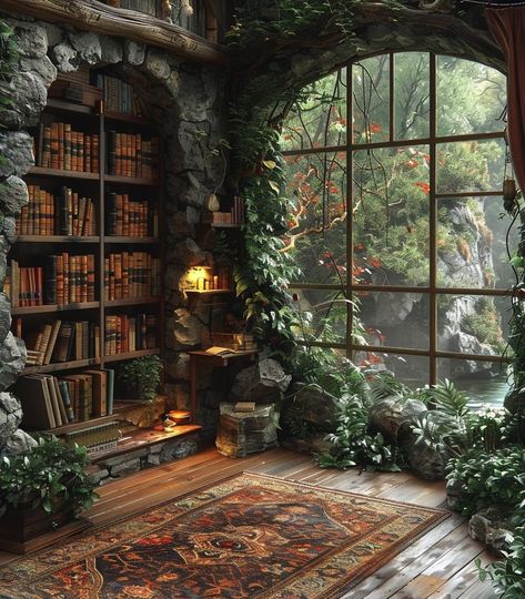 Cottagecore Library, Gothic Victorian House, Bali Style Home, Secret Garden Book, Productive Work, Moody Interiors, Gothic Garden, Library Aesthetic, Dream Life House