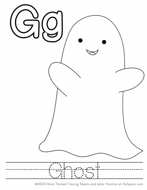 G Is For Ghost, Letter G Crafts, Letter G Activities, Free Printable Halloween, Preschool Teachers, Halloween Worksheets, Mary And Martha, Teaching Toddlers, Cute Text Messages