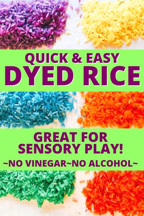 Sensory Bin Diy, Sensory Bottles For Toddlers, Dye Rice, Rice Sensory Bin, Dyed Rice, Easy Preschool Crafts, Color Rice, Diy Kid Activities, Sensory Bottle