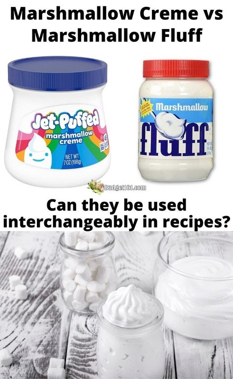 Marshmallow fluff and Marshmallow creme are not the same item and should not be used interchangeably in your fudge recipes. Here's what you need to know! #MarshmallowCreme #Marshmallowcream #marshmallowFluff #MYO #Makeyourown #fromscratch #Homemade #Budget101 #NoFailCandyRecipes Homemade Marshmallow Fluff With Marshmallows, Jet Puff Marshmallow Creme Recipes, Fluff Recipes, Baking Tricks, Marshmallow Icing, Marshmallow Fluff Recipes, Homemade Marshmallow Fluff, Jet Puffed Marshmallows, Chocolate Fantasy