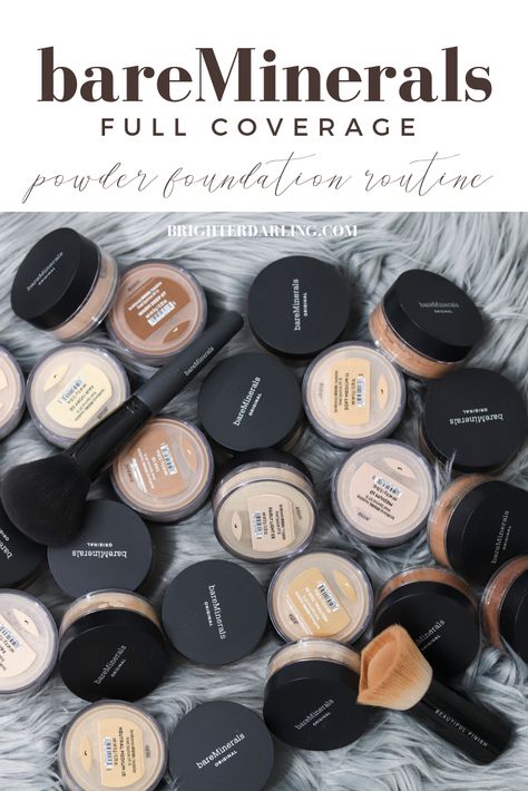 bareMinerals full coverage powder foundation routine 2018 | brighter darling blog Full Coverage Powder Foundation, Bare Minerals Foundation, Bare Minerals Makeup, Foundation Routine, Foundation Tips, Makeup Before And After, Mineral Foundation, Top Makeup Products, Fashion And Beauty Tips