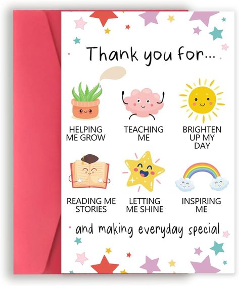 Amazon.com: YiKaLus Cute Thank You Card for Teachers, Great Teacher Appreciation Gifts for Men Women, Thank You for Helping Me Grow Card, Best Teacher Appreciation Gift Ideas from Students, End of Term Gift : Electronics Teacher Appreciation Thank You Cards, Diy Thank You Gifts For Teachers, Thank You Gift Teacher, Thank You For, Teacher Birthday Card From Students, Thank You For Helping Me Grow Teacher, Goodbye Cards For Teachers, Teacher Appreciation Cards From Kids, Teacher Drawing Ideas